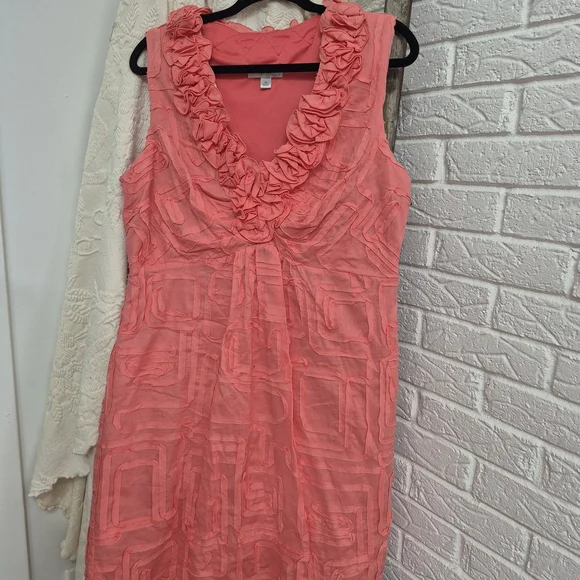 Dress Barn Dresses | Dress Barn Pink Textured Midi Dress | Color: Pink | Size: 16 | Lipgloss75'S Closet